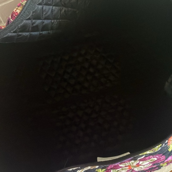 VERA BRADLEY Women's Quilted Black Pink Floral Duffle Bag Weekender - Picture 8 of 9